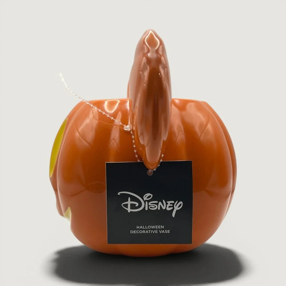 Disney Mickey Mouse Halloween Pumpkin Decorative Vase Orange Ceramic Kohl's NEW